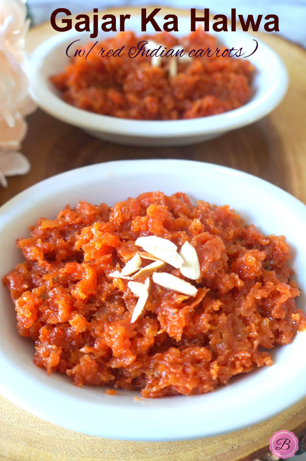 Gajar Halwa in White Ceramic Bowls