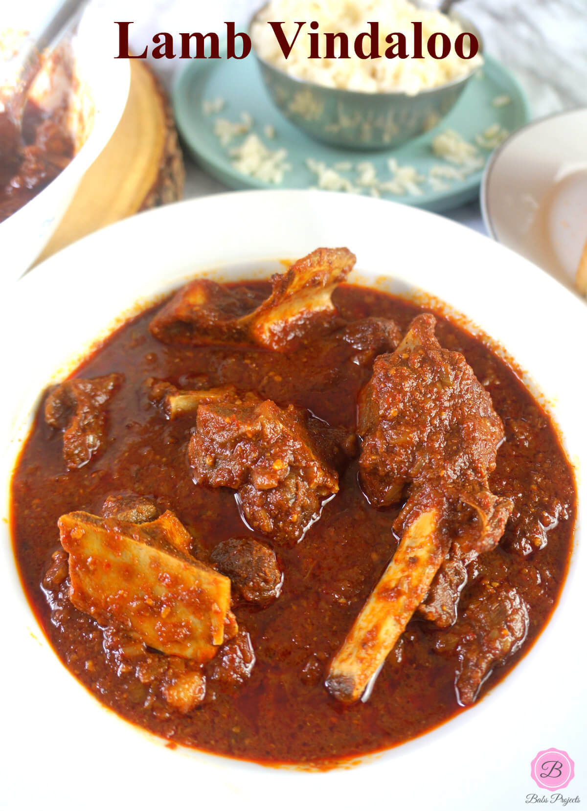 Lamb Vindaloo in a White Bowl