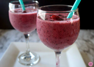 Mixed Berries Smoothie in Wine Glass