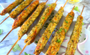 Chicken Seekh Kebabs on a Platter
